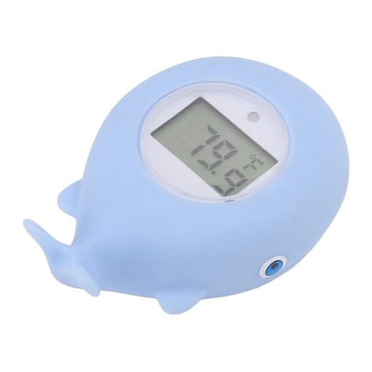 FTVOGUE Baby Bath Thermometer with Silent Alarm and LED Temperature Warning, Cute Whale Floating Toy for Infant Toddler Bathing Safety, Celsius Fahrenheit