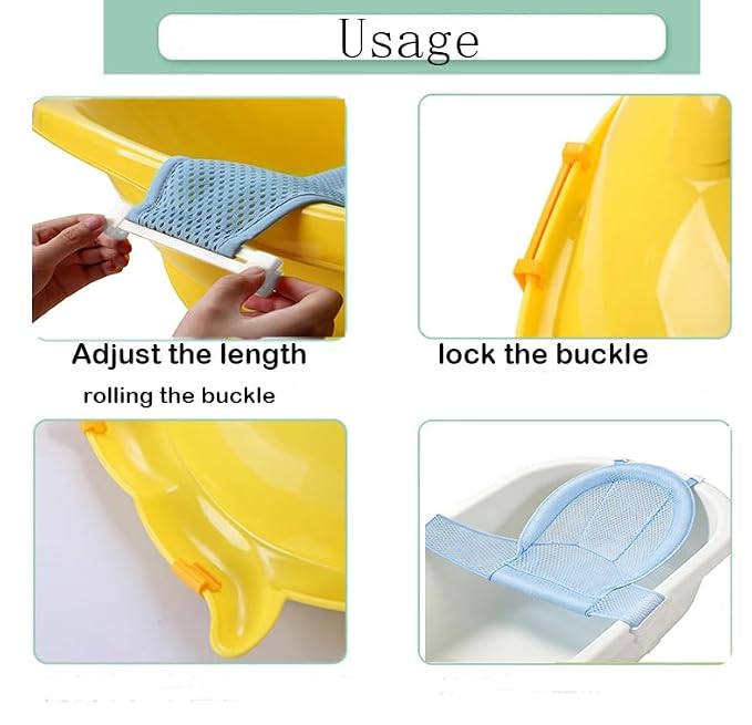 Haozaikeji Baby Bath Seat Support Net Infant Bathtub Mesh Cushion Newborn Baby Shower Lie Seat Toddler Bathing Breathable Mat Shower Pad for 0-3 Years