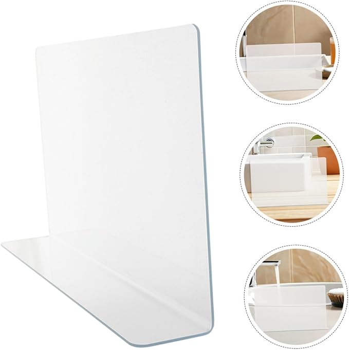 OSALADI 2pcs Shower Corner Water Guards for Bathtub Splash Protection Bathroom Backsplash Vanity Shield with Smooth Surface Splash Barrier for Dry Safe Bathroom Environment