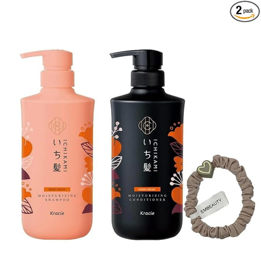 Ichikami Moisturizing Shampoo & Conditioner Set 480ml+480ml + 1 hair tie
