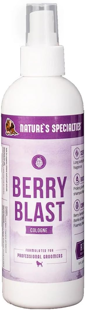 Nature's Specialties Berry Blast Dog Cologne for Pets, Natural Choice for Professional Groomers, Ready to Use Perfume, Made in USA, Finishing Spray, 8 oz
