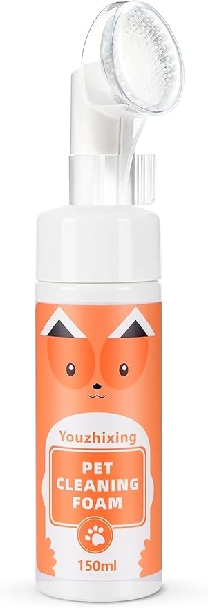 Paw Cleaner for Dogs & Cats - Waterless Foaming Pet Foot Washer with Built-in Soft Silicone Scrubber - No-Rinse Deep Cleansing & Moisturizing, pH-Balanced, Fresh Scent - for Dirty Muddy Paws, 5 fl oz