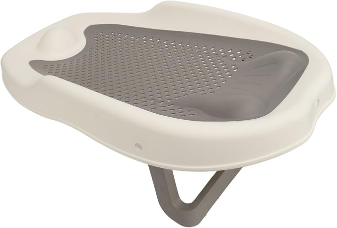 Baby Bath Support for Bathtub or Sink, Home Foldable Ergonomic Heart Shaped Sink, Rinse Tubs Hollow Pattern Infant Holder Rack Pink Bather Newborn to Toddler Tub with Three (Gray)