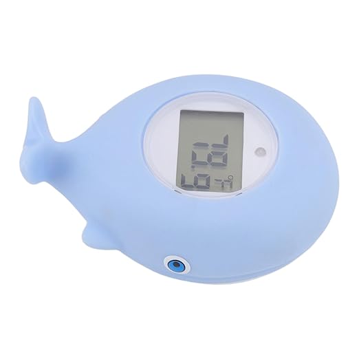 Whale Shaped Baby Bath Tub Water Thermometer with Silent Alarm | Accurate and Safe Infant Bath Floating Toy | LCD Display for Optimal Water Temperature | Perfect for Newborns and