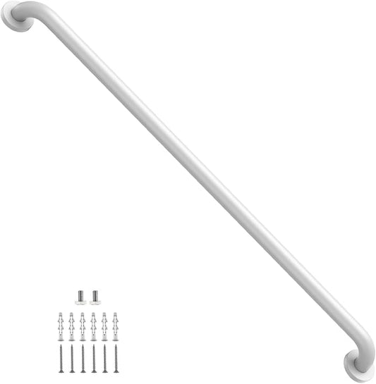 42 Inch Stainless Steel Shower Grab Bar, ZUEXT White Shower Handle, Bathroom Balance Bar, Safety Hand Rail Support Bar for Handicap Elderly Injury, Senior Assist Bath Tub Wall Concealed Mount Handle