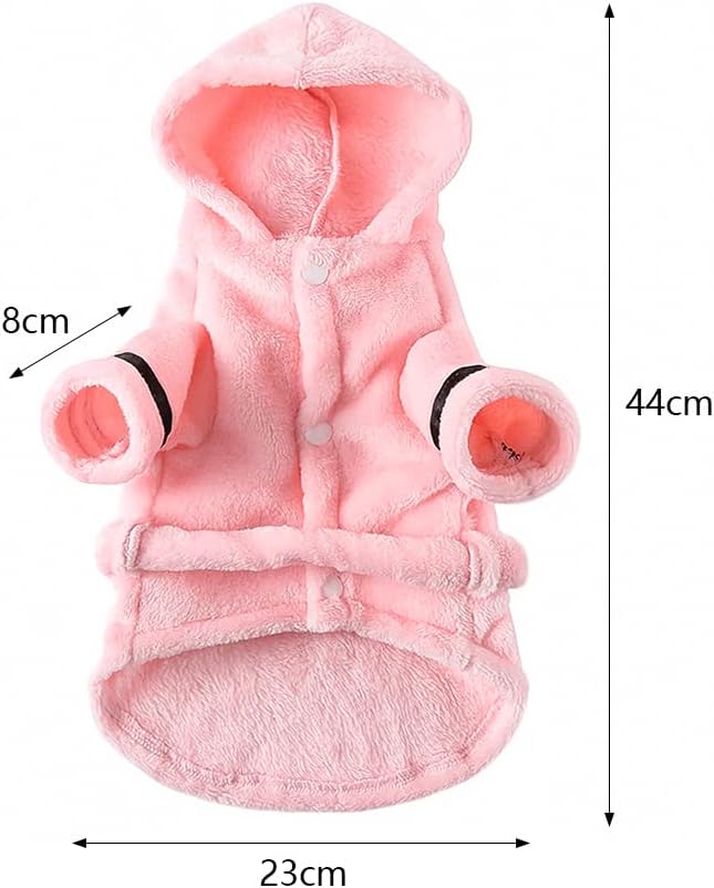 Dog Bathrobe Thicken Pet Drying Coat Super Absorbent Puppy Bathrobe Towel Hooded Towel Robe for Small Dog Cat