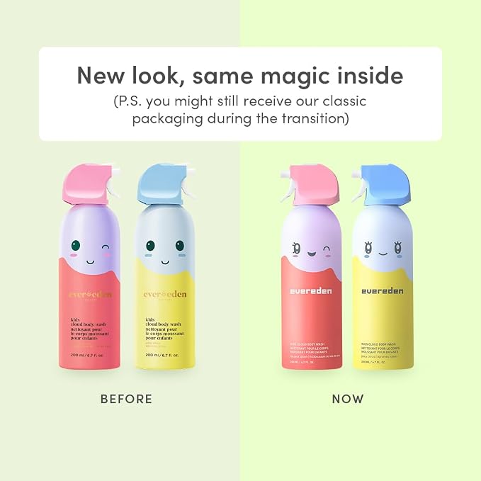 Evereden Kids Shower Essentials Set: 2-in-1 Kids Shampoo and Conditioner + Cloud Body Wash - Gentle Cloud-Like Toddler Body Wash & Gentle Shampoo-Conditioner - Clean & Vegan Skin Care
