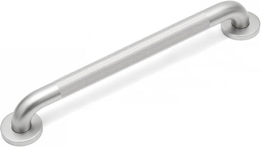 24 Inch Safety Grab Bars for Bathroom,1.25'' Heavy Duty Stainless Steel Brushed Nickel Shower Handles for Elderly, Non Slip Knurled Grip Handrail for Tub, Toilet, Fall Prevention & Handicap Assistance