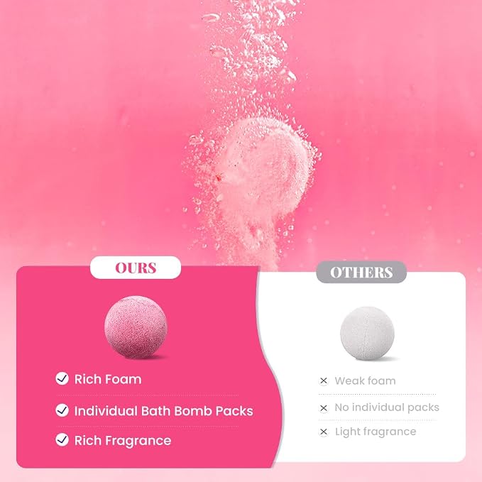 Body & Earth Bath Bombs Gift Set for Women, 10 X 3.5 oz Essential Oils Cherry Blossom Handmade Birthday Gift Idea for Family, Women, Mother's Day Gifts