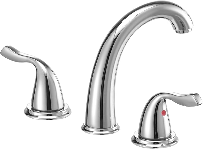 VEVOR Roman Tub Faucet, 3 Hole Waterfall Bathtub Faucet, Bath Tubs Faucets Set with 2 Handles, Deck Mount Bath Tub Faucets Set for Pet Washing, Adult Bathing, Chrome, High Arc Spout