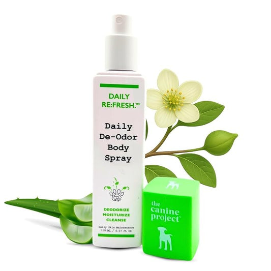 Daily Refresh No-Rinse Cleansing Dog Body Spray - Cleanses, Moisturizes & Deodorizes Between Baths with Calming Scent - Dog Skin & Coat Spray with Aloe, Soap Bark, & Essential Oils for Gentle Care