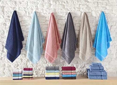 SALBAKOS 100% Turkish Cotton 6-Piece Towel Set | Heirloom Quality Hotel & Spa Collection | Ultra Soft, Super Absorbent 2 Washcloth, 2 Hand, 2 Bath Towel Sets | Made in Turkey (Rose, 6 Piece Towel Set)