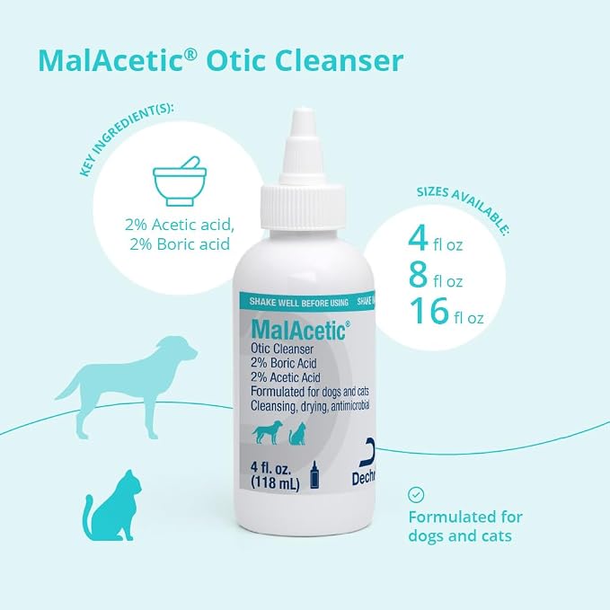 MalAcetic Otic Cleanser for Dogs and Cats, 4 oz