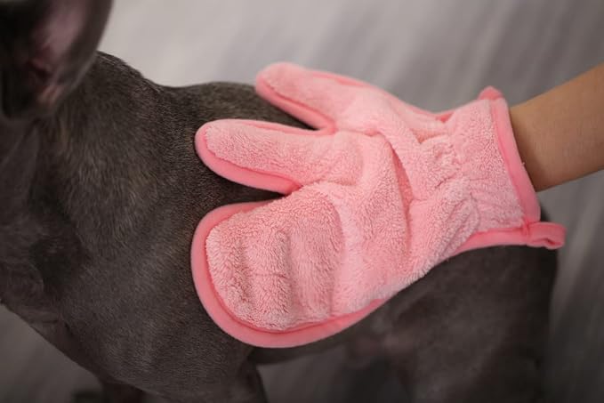 Pawyee Super Soft Fast-Drying Dog Towel Microfiber Bath Robe Design for Cats and Dogs (Medium, Pink Dino)