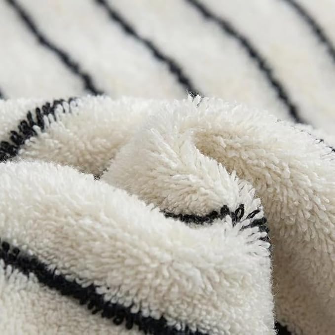 Bathroom Hand Towels Black and White Striped Hand Towels for Bathroom Premium Natural Cotton Hand Towels Soft Quick-Dry Face for Gym, and Spa 14”x 29” （4 PC