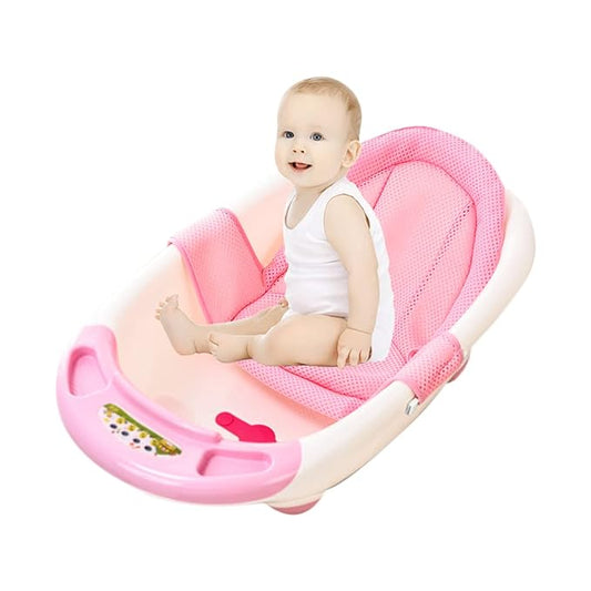 Baby Bath Support Mesh Pad Universal Bath Seat Net Soft Bathing Cushion Pad Mat Non-Slip Bath Seat Cushion Newborn Bath Tub Net Bath Floating Mesh Cushion for Baby Infant 0-3 Years Old (NO Bathtub)