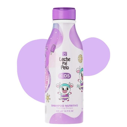 Leche Pal Pelo Kids Nourishing Shampoo - Gentle Daily Cleansing, Sulfate & Paraben-Free Formula with Jojoba, Coconut Milk, Aloe Vera - Hydrates, Defines, 14.9 fl.oz