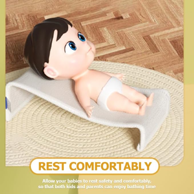 ibasenice Baby Bath Support Net Mesh Seat Ergonomic Infant Bath Pad for Newborns and Toddlers 18.11X9.45X5.71 Inches Comfortable Non-Slip Bathing Aid for Baby Shower