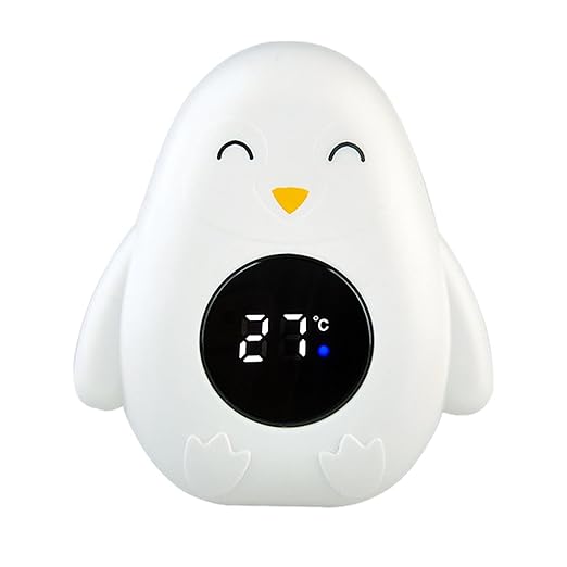 Water Temperature Sensor– Digital Water Temperature Gauge for Infants Todlers, Floating Duck Thermometer | Safe Bath Time Accessory, Cartoon Penguin Shape Temperature Tester for Kids Boys Girls