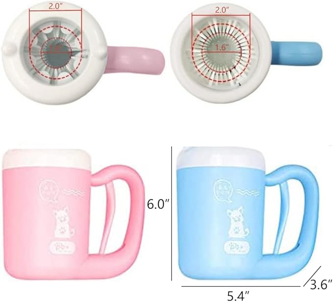 Creation Core Portable Dog Paw Washer Cup Pet Paw Cleaner for Dogs Cats Grooming with Muddy Paws Comfortable Silicone Dog Feet Cleaner Automatic, Pink