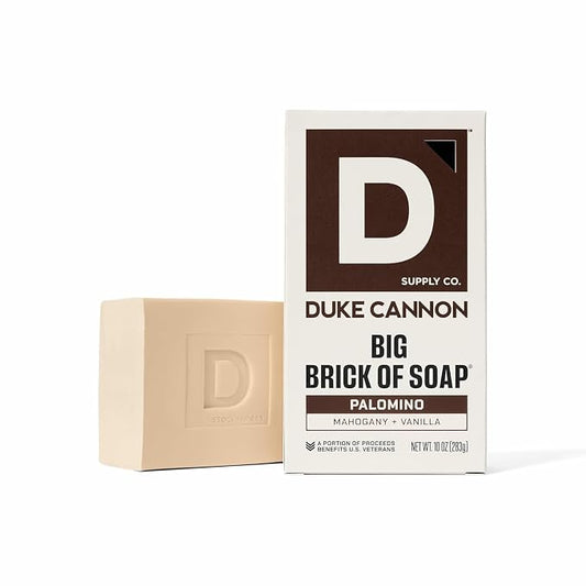 Duke Cannon Supply Co. Palomino Big Brick of Soap for Men - 10 oz - Mahogany + Vanilla Scent - Triple-Milled Men's Bar Soap - Deep-Cleansing Bath Bar