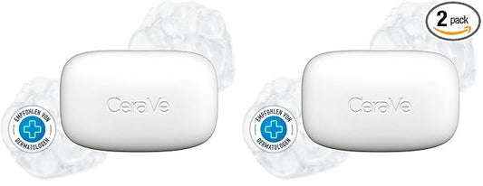 CeraVe Hydrating Cleanser Bar - Soap-Free Body and Facial Cleanser with 5% Moisturizing Cream - 4.5 Ounce Bar,(Pack of 2)