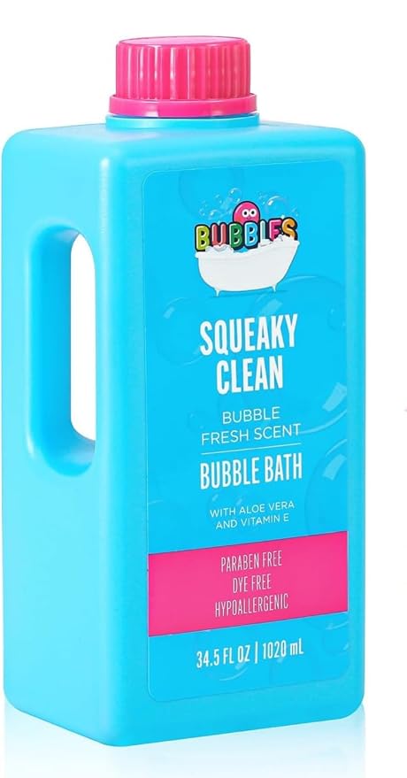 Generic Baby Kids Body Wash and Shampoo Bubble Bath for Toddlers Kids Soap Sensitive Skin Hypoallergenic with Aloe Vera and Vitamin E Squeaky Clean Fresh Scent 34.5 Fl.Oz