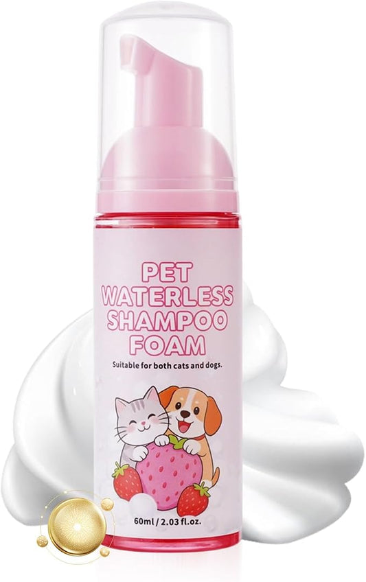 Rabbit Shampoo - 60ml Waterless Guinea Pig Cleaning Mousse | Small Pets Grooming Mousse for Rabbits, Cats, Dogs, Kittens, Puppies, Hedgehogs, Hamsters, Sugar Gliders, Indoor/Outdoor Home Use
