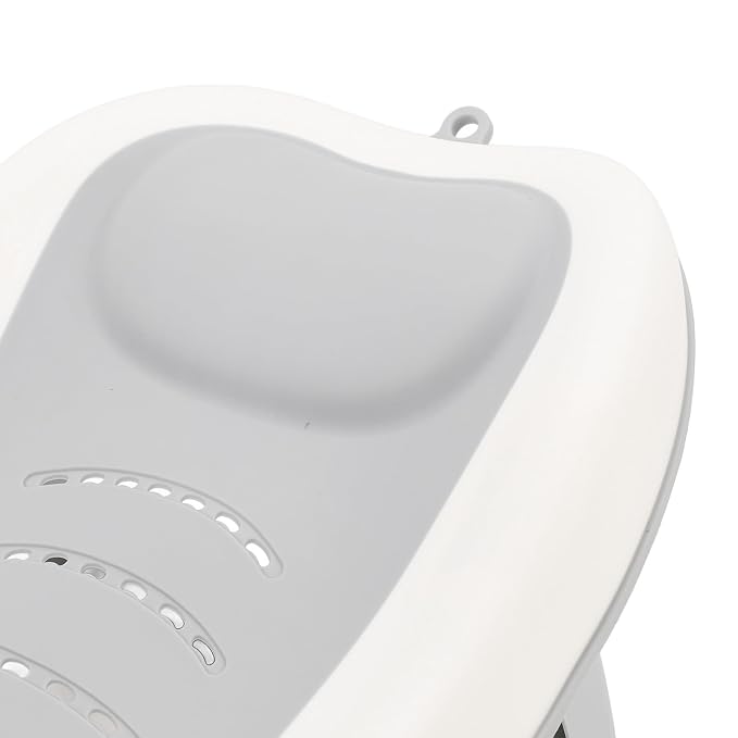 Asixxsix Baby Bath Support, Smart Temperature Sensing Non Slip Baby Bath Seat, Foldable Newborn Bathtub with Thermometer for Newborns Infants Toddlers (Gray)