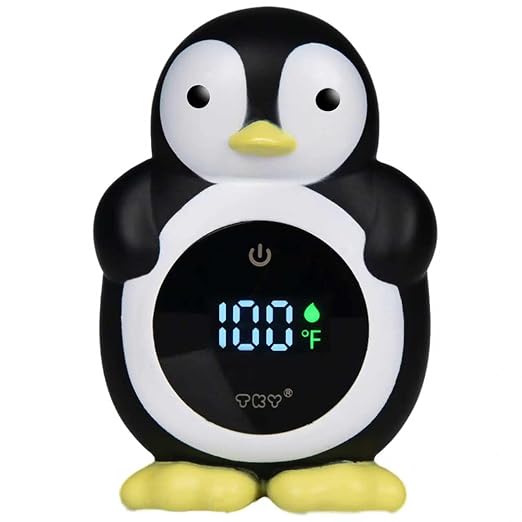 Baby Bath Thermometer - Digital Floating Water Thermometer with LED Display & Color Temperature Alerts, Rechargeable Bath Toy for Infant Bathtub Safety, Newborn Bath Essentials Gift