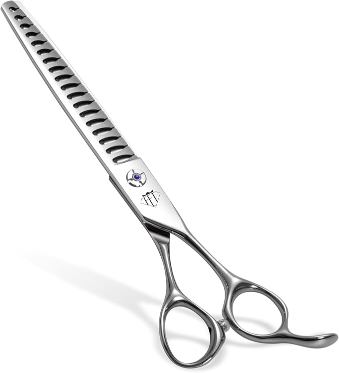 Fenice Professional Pet Grooming Scissors, High-End Dog Hair Cutting Shears with Ergonomic Handle, Super Hard Alloy Steel, CNC Precision Craftsmanship (Chunker, 7.0")