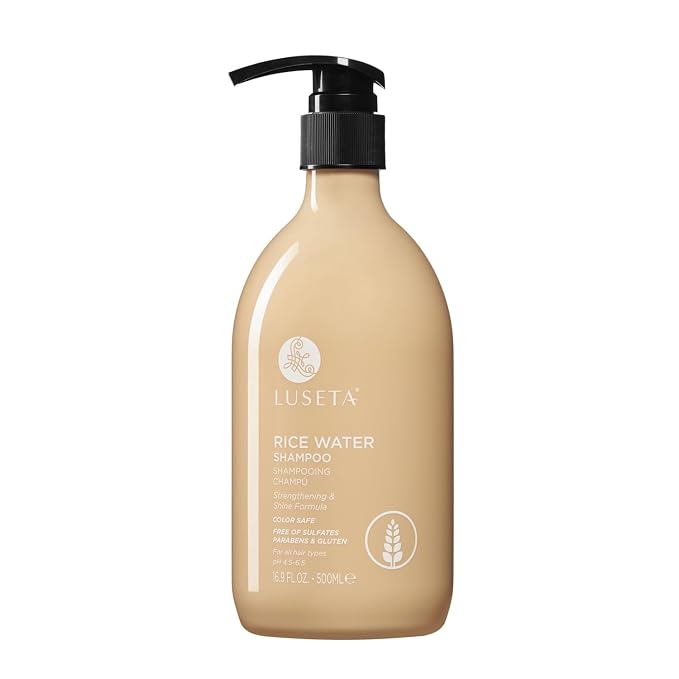 Luseta Rice Water Strengthening & Nourishing Shampoo 16.9oz | Revitalizes Shine for All Hair Types Hydrating & Frizz Control for Women and Men