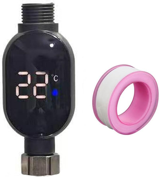 Shower Thermometer LED Temperature Display, Water Temperature Thermometer Faucet Water Monitor With Color Changing Indicator For Bathroom, Baby Bath, Kitchen (down)