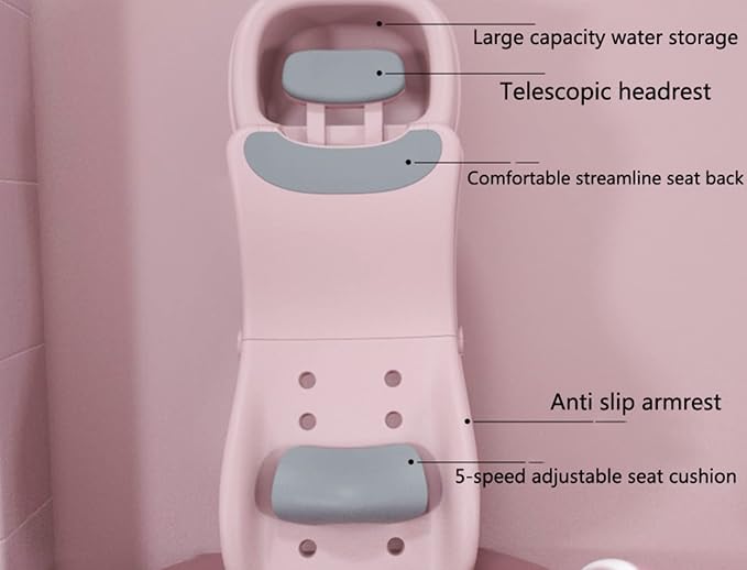 Adjustable Children Shampoo Chair for 3-10 Year Old Bathing Seat Tub Collapsible with Prevent Wet Clothes Design