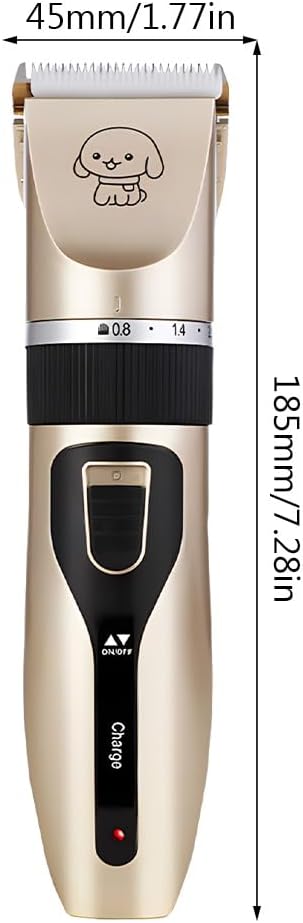 Dog Grooming Clippers, Cordless Electric Pet Shaver Hair Trimmer with 4 Guard Combs, USB Rechargeable Low Noise Cat Dog Clippers for Dogs Cats Pets Grooming Tool