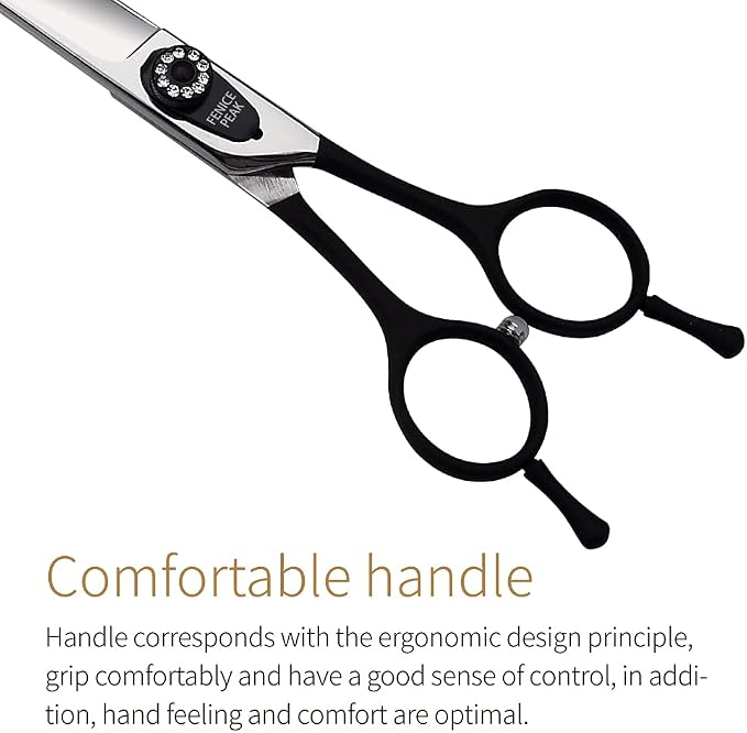 Dog Grooming Curved Scissors for Pets, Japan 440C Stainless Steel, Sharp Blade, Suitable for Beauticians (7.0 Inch)
