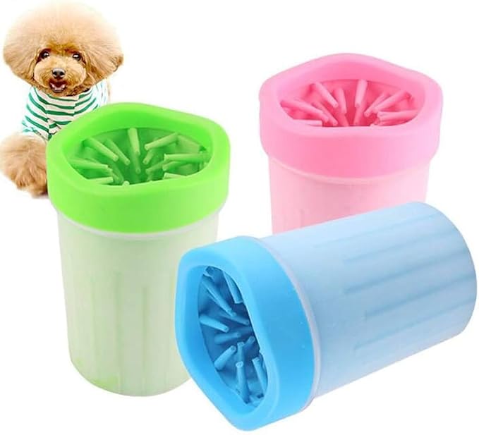 Dog paw cleaner. Portable dog paw washer. 2 in 1, brush and cleaner. Soft Silicone Dog Foot Cleaner Cup for Dogs and Cats. Portable pet cleaner. TeloComproYa