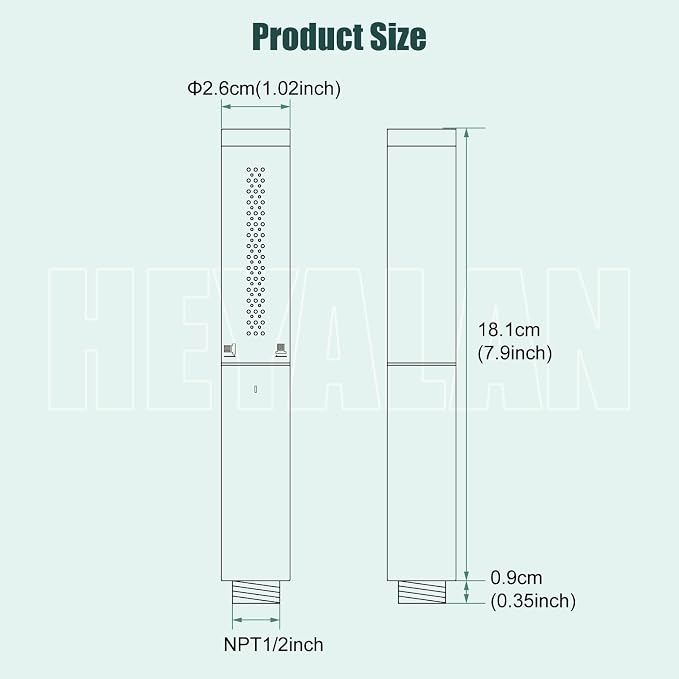 Heyalan Hand Held Shower Wand, High Pressure Handheld Head with Strong Flow, Luxury Spray for Bathroom,Dual Function,Matte Black