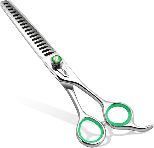 Professional Chunkers Shears for Dogs 7 inch Thinning Shears for Dogs Cats Pet Grooming Scissors Japanese 440C Stainless Steel 70% Thinning Rate 18 Teeth