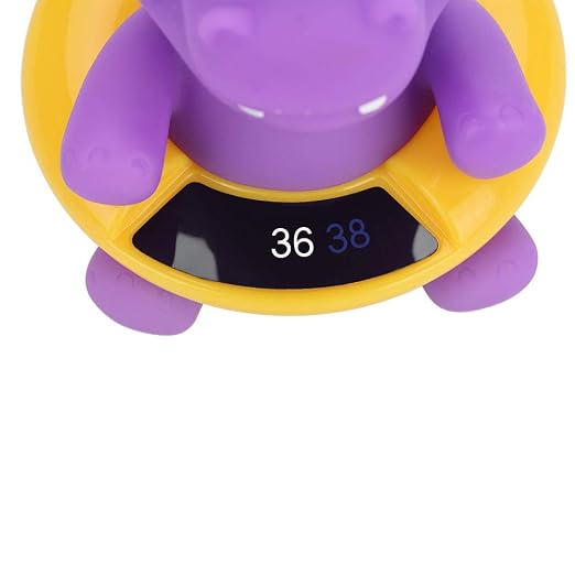 Baby Bath Thermometer, Floating LED Display Infant Thermometer, Safety Water Temperature Monitor with Auto Sensor for Newborn Toddler Bath Time (Purple Hippopotamus)