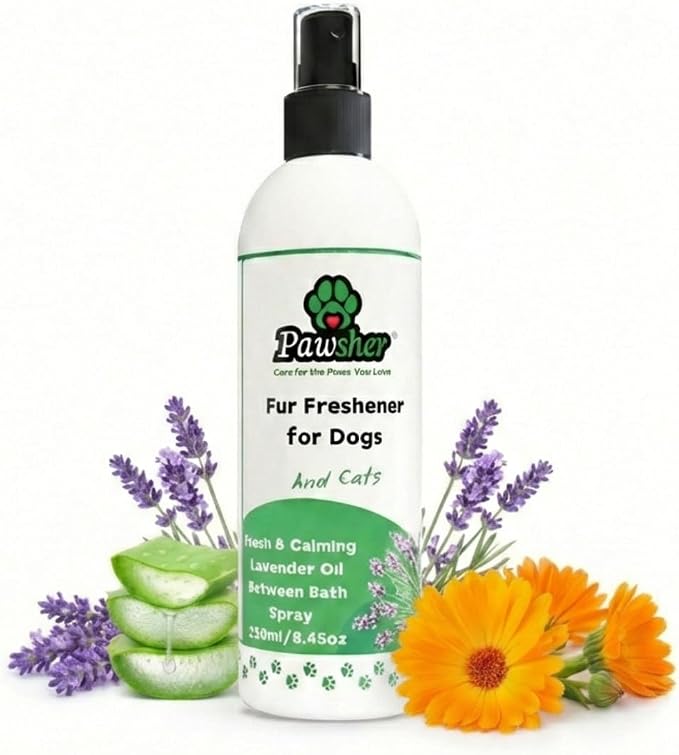 Lavender Dog Perfume Spray – Long-Lasting Dog Cologne & Deodorizing Spray for Dogs and Cats, Helps Eliminate Odor Between Baths, Gentle Grooming Freshener for Sensitive Skin – 8.45 oz