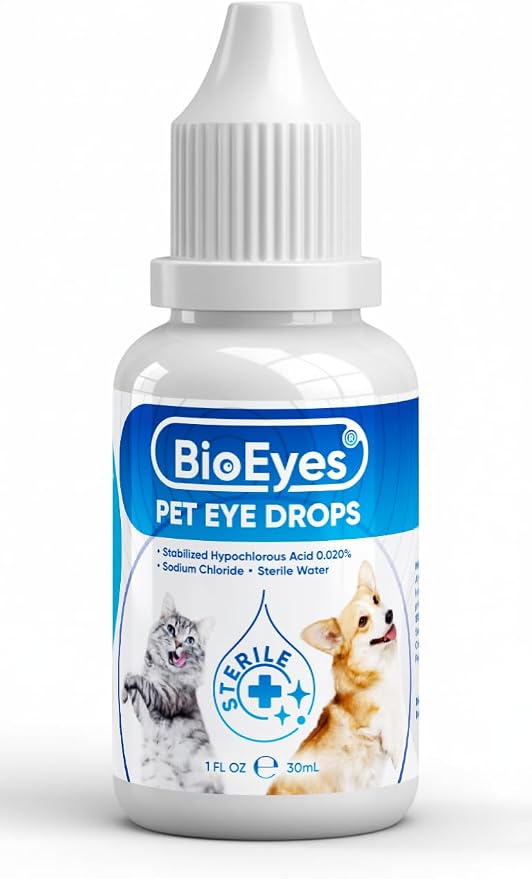 Dog Eye Drops - Cat Eye Drops - Vet Recommended Pet Eye Drops to Clean and Soothe Eye Infections, Allergies, Dry & Pink Eyes, Tear Stain Remover for Dogs, Cats, Horses & Birds (30 ml)