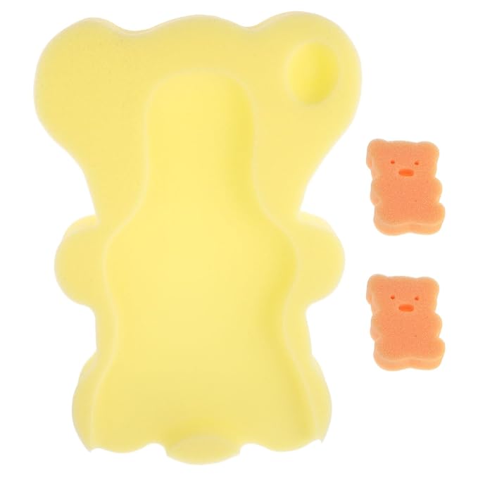 Totority Baby Bath Mat Soft Sponge Cushion for Newborns Non-Slip Bath Pad Support for Infant Bathtub and Sink 19X12 Inch Breathable Baby Sponge Cushion