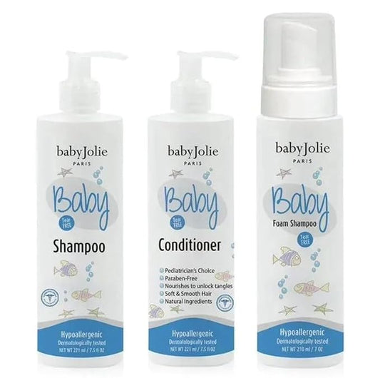 Baby Jolie - Hair Care Set For Infant And Toddlers (Shampoo, Conditioner & Foam Shampoo),