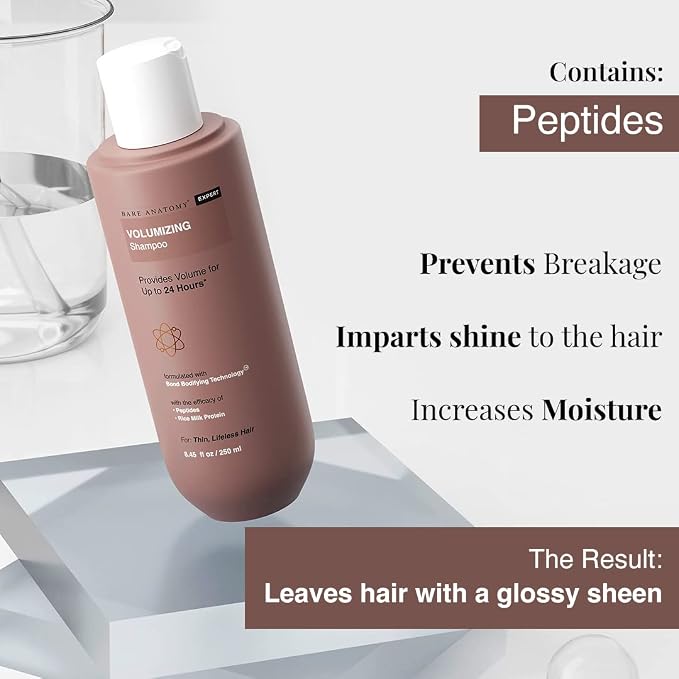 Bare Anatomy Volumizing Shampoo | For Fine Hair - Adds Lift & Body, Volumizing & Detangling Without Weighing Down | Paraben & Sulphate Free | Women & Men | 8.4 Ounce