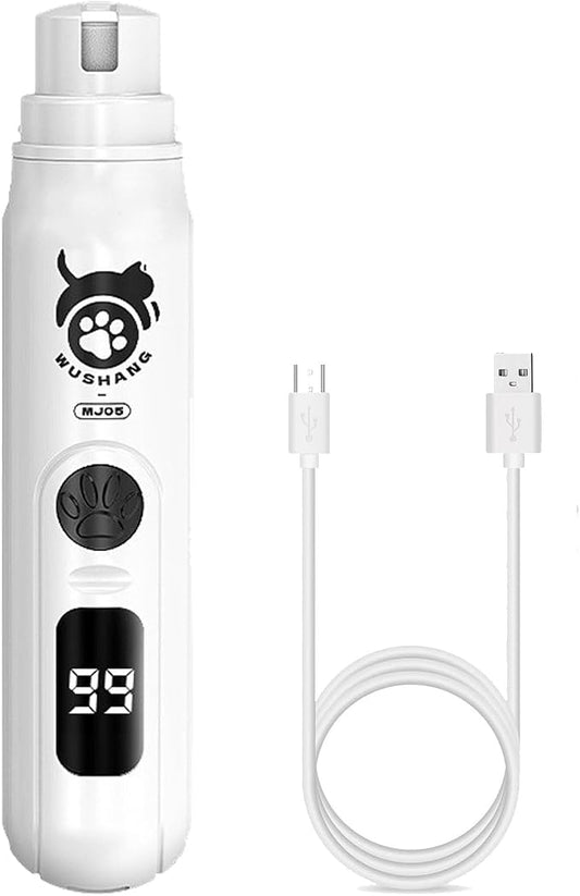 an All-in-one Dog Nail Trimmer with Low Noise Design, Rechargeable, Cordless Electric Quiet pet Nail File Set, Suitable for Dogs, Cats and Other Pets. (Black)