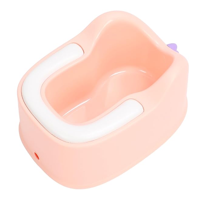 Ergonomic Baby Washing Basin for Toddlers with Soft PVC Cushion, Plastic Baby Washing Basin for Bathing and Buttocks (Pink)