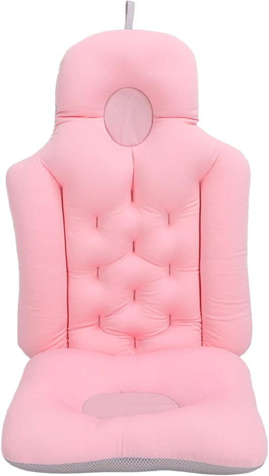 Bathtub Cushion Bathtub Pillow Soft Breathable Folding Headrest Back Support Bath Pillow Cushion for Adults Spa(Pink)
