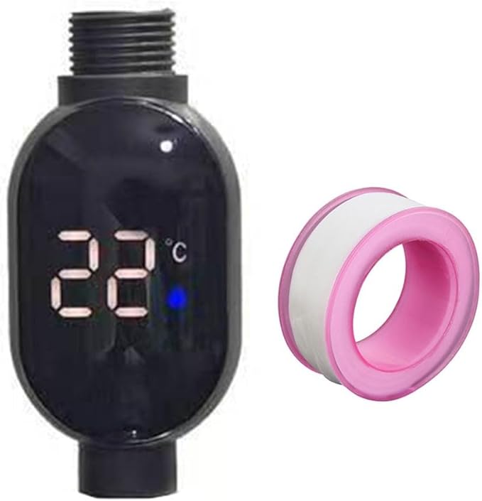 Shower Thermometer LED Temperature Display, Water Temperature Thermometer Faucet Water Monitor With Color Changing Indicator For Bathroom, Baby Bath, Kitchen (down)
