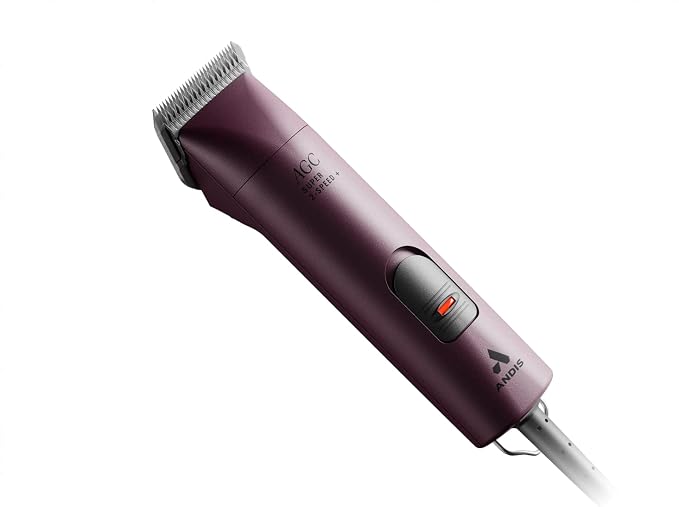 Andis Professional UltraEdge Super 2-Speed Detachable Blade Dog/Pet Clipper, Rotary Motor with Shatter-Proof Housing, Runs Calm & Silent, 14-feet Cord, for All Dog Coats & Breeds, 120 Volts, Burgundy
